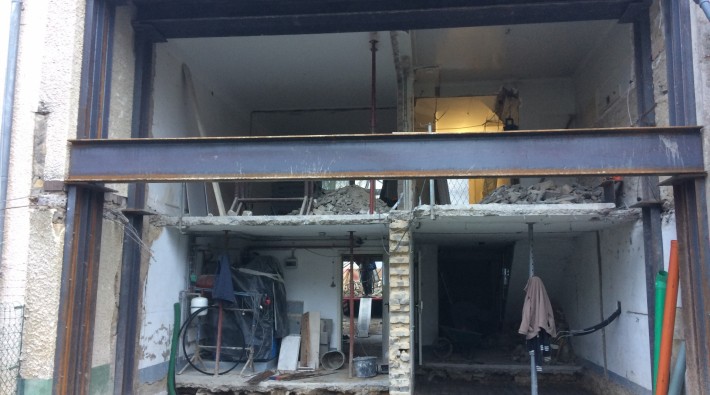Travaux intermédiaire de façade arrière Luxembourg 2