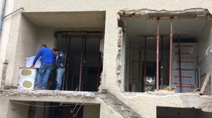 Travaux intermédiaire de façade arrière 