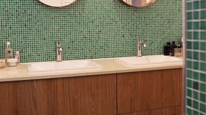 Salle de bains carreaux mosaique