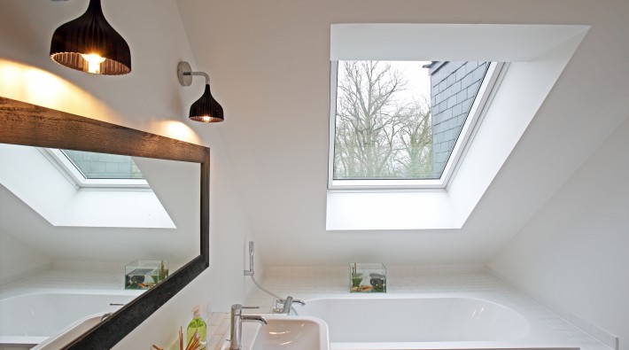 Salle de bain sous combles Luxembourg